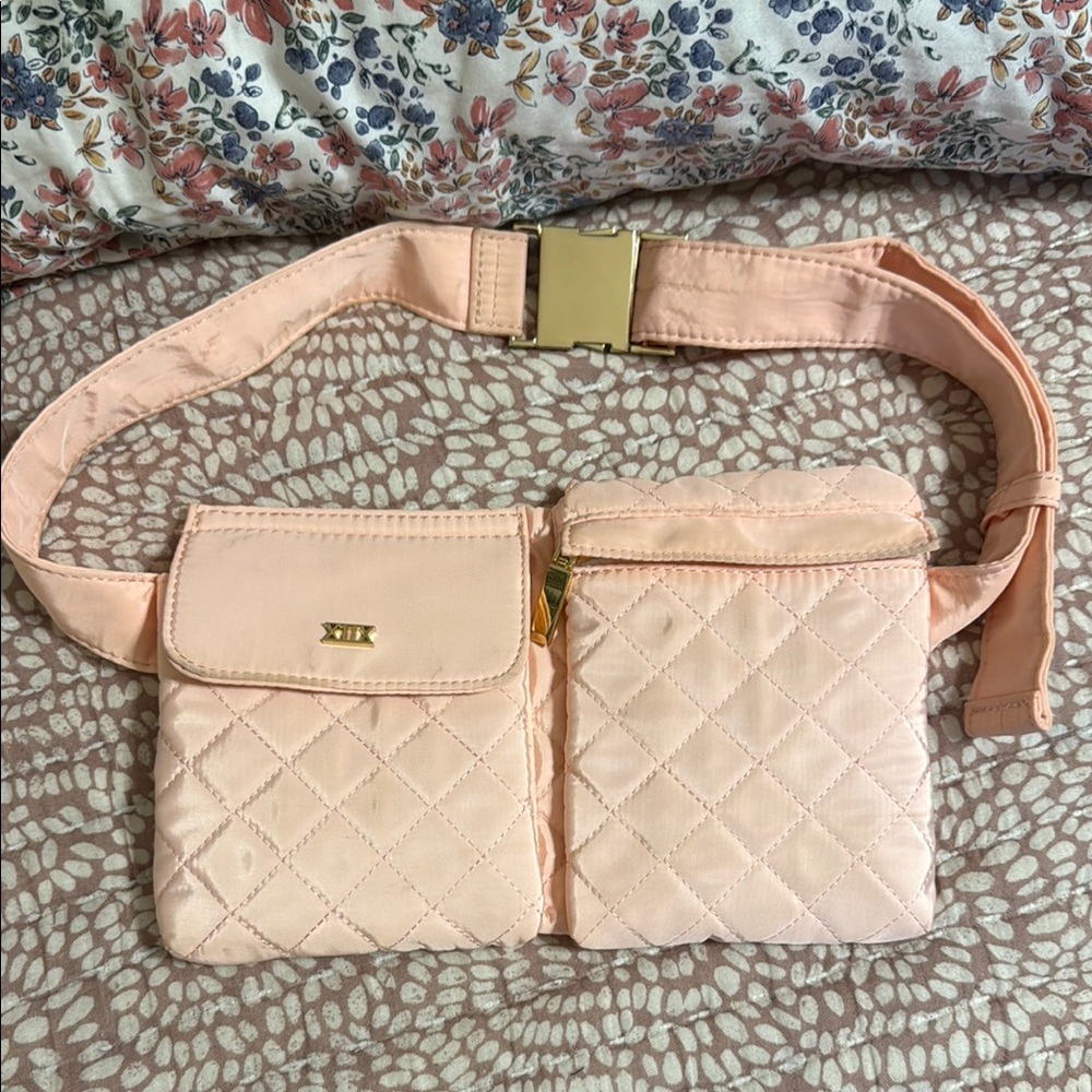 XIIX Quilted Pink Belt Bag 11 x 6 1/2